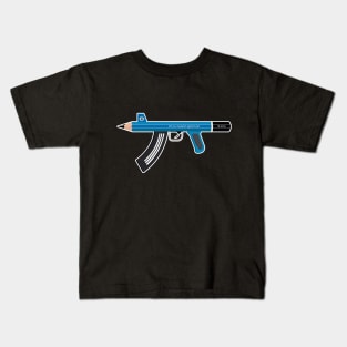Art as a Weapon Against War - Pencil Machine Gun Design Kids T-Shirt